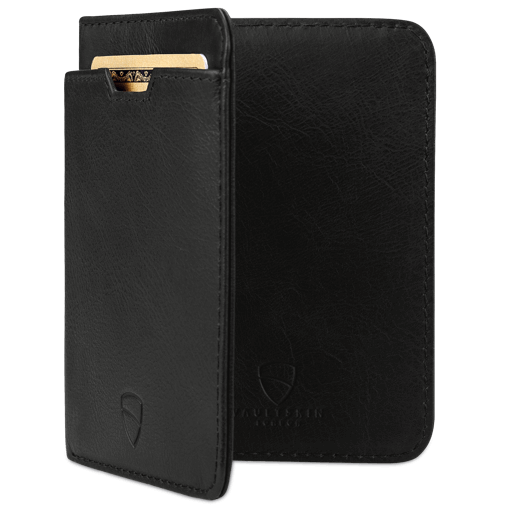 Best RFID wallet for men, Vaultskin CITY black, slim cash wallet with RFID protection for modern minimalist