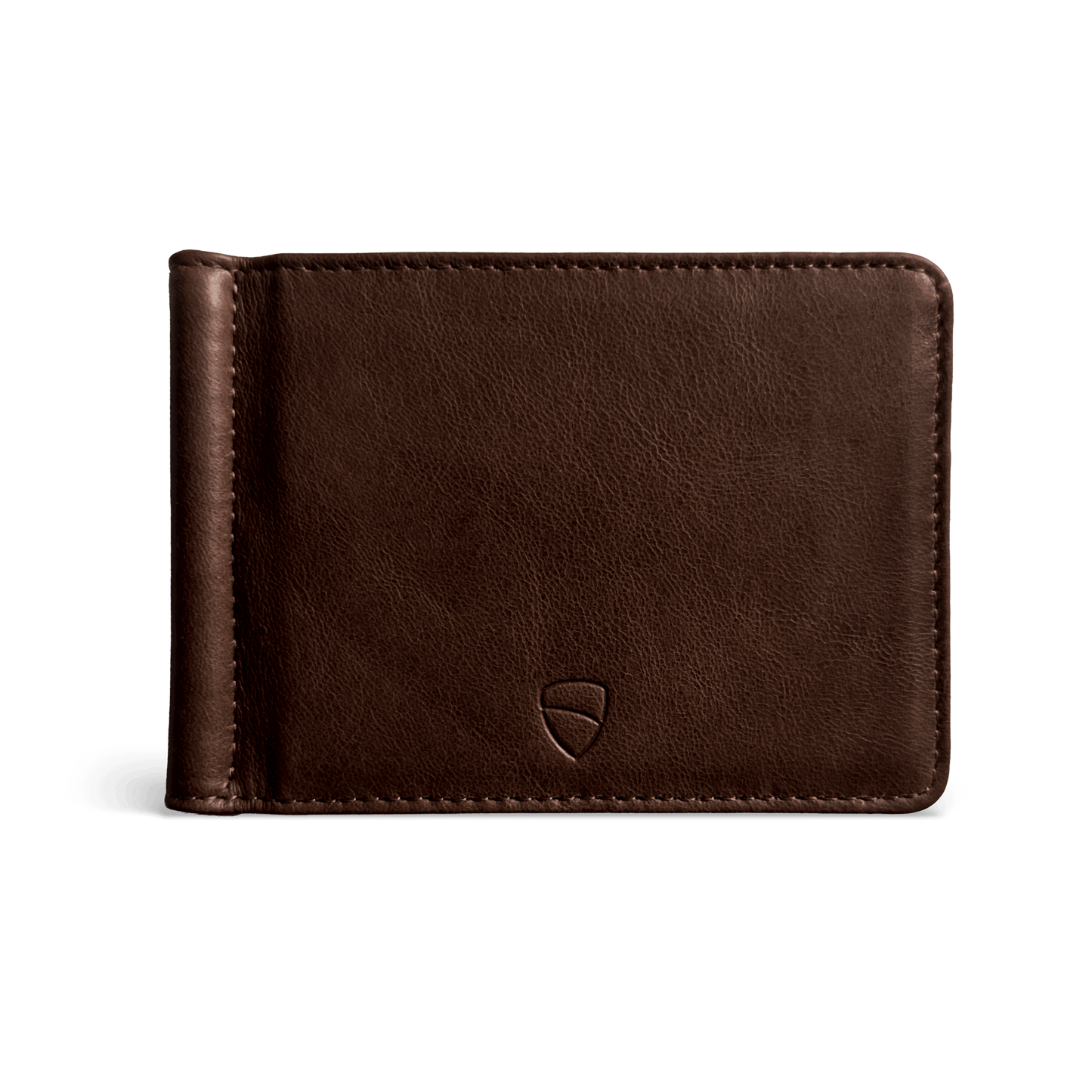 Vaultskin BROMPTON wallet brown – front view of slim RFID blocking wallet for daily carry